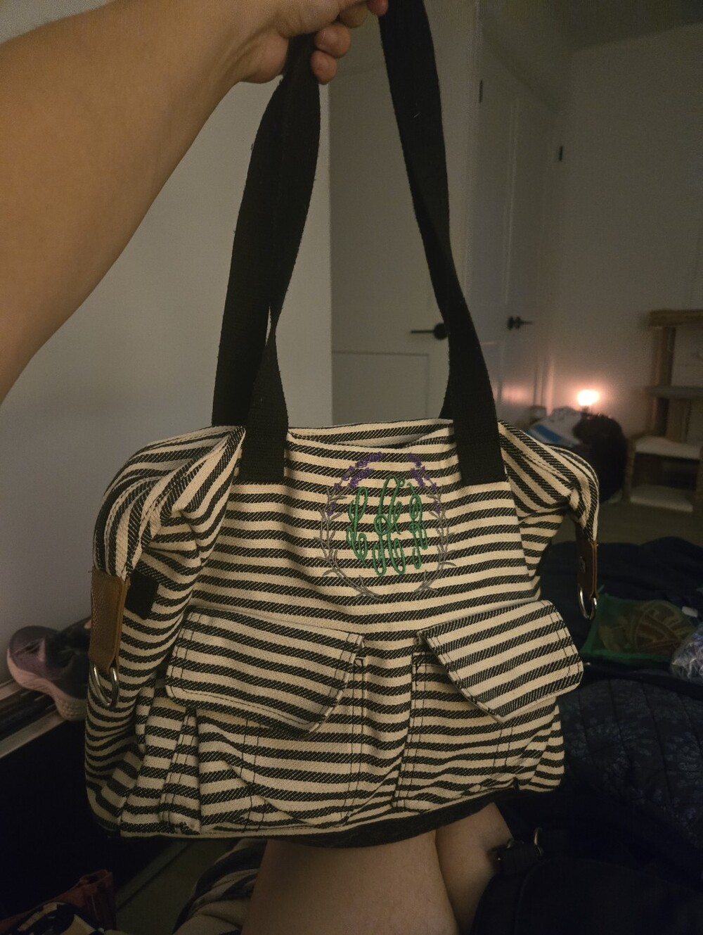 Thirty One Canvas Tote/crossbody Purse